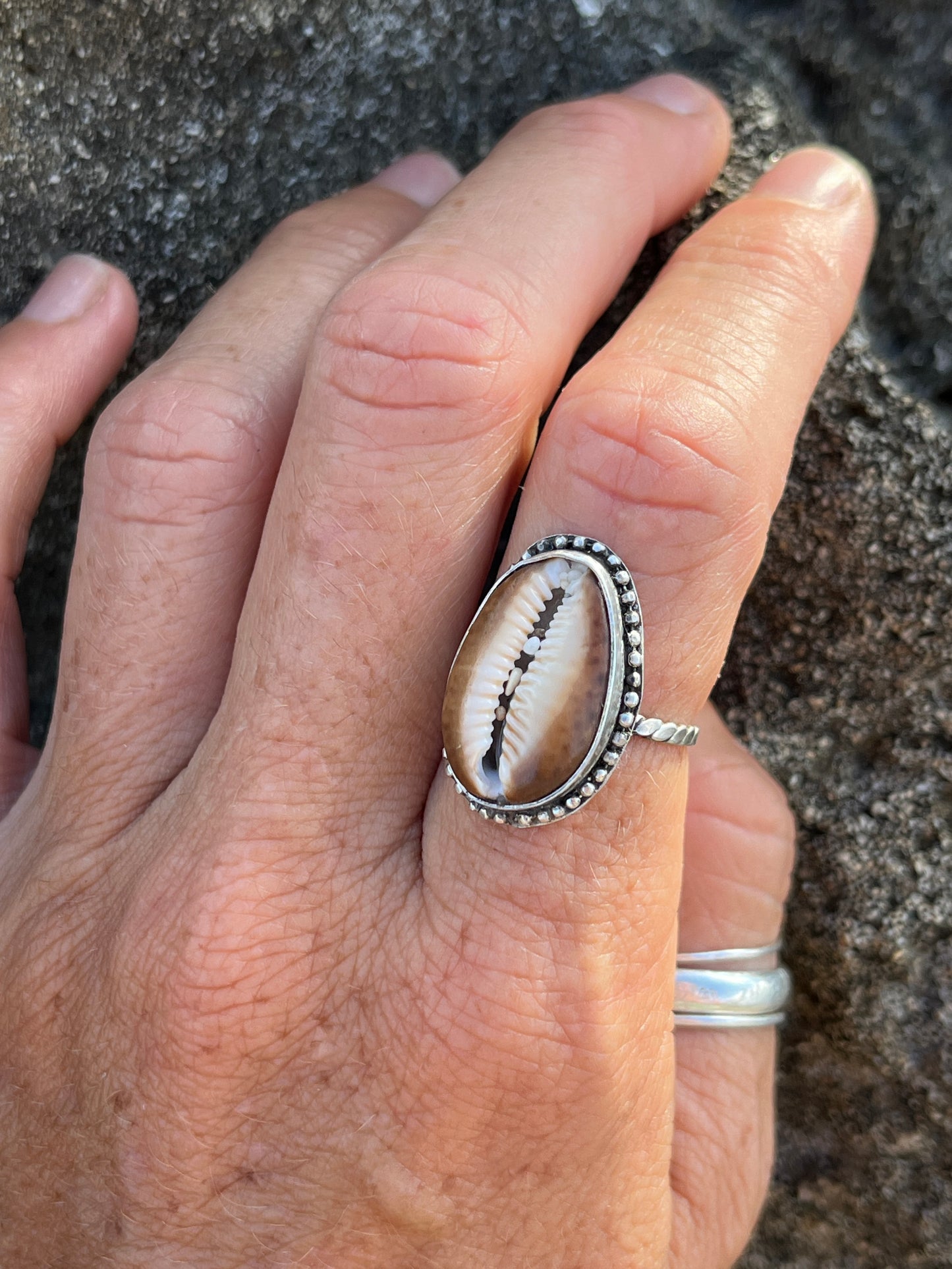 Hawaiian Cowrie Shell Ring RTS