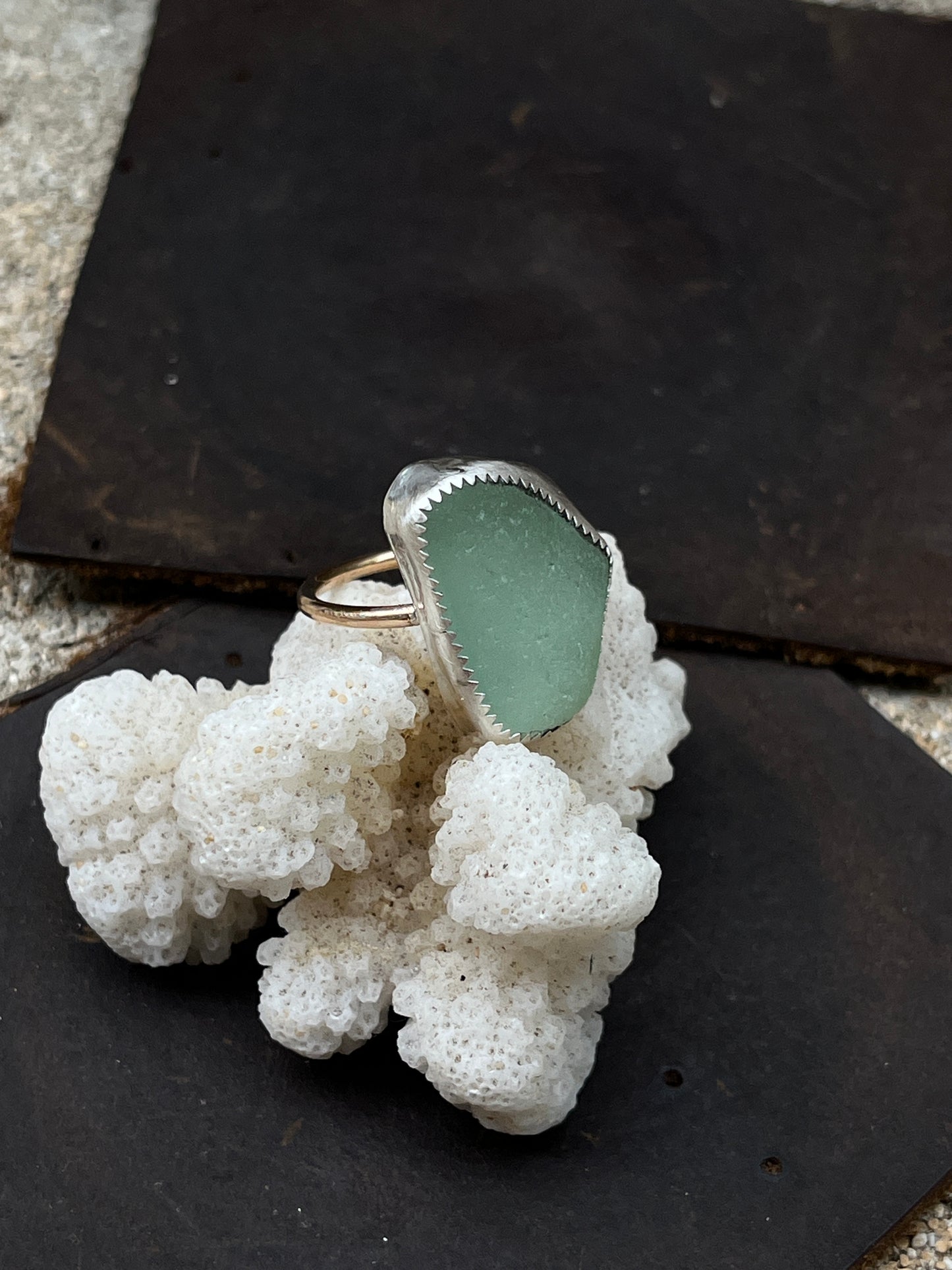 Hawaiian Mixed Metal Seaglass Ring