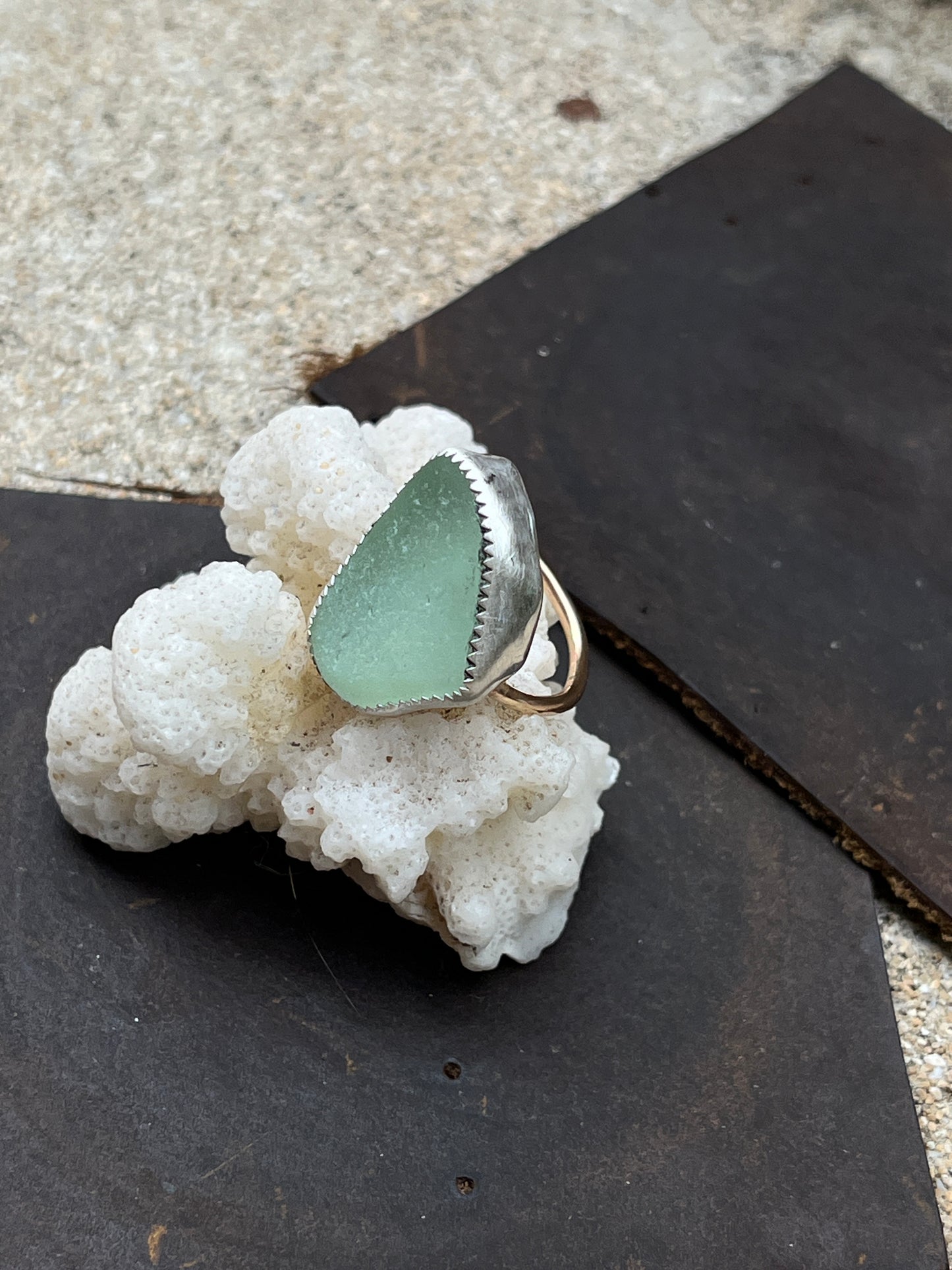 Hawaiian Mixed Metal Seaglass Ring