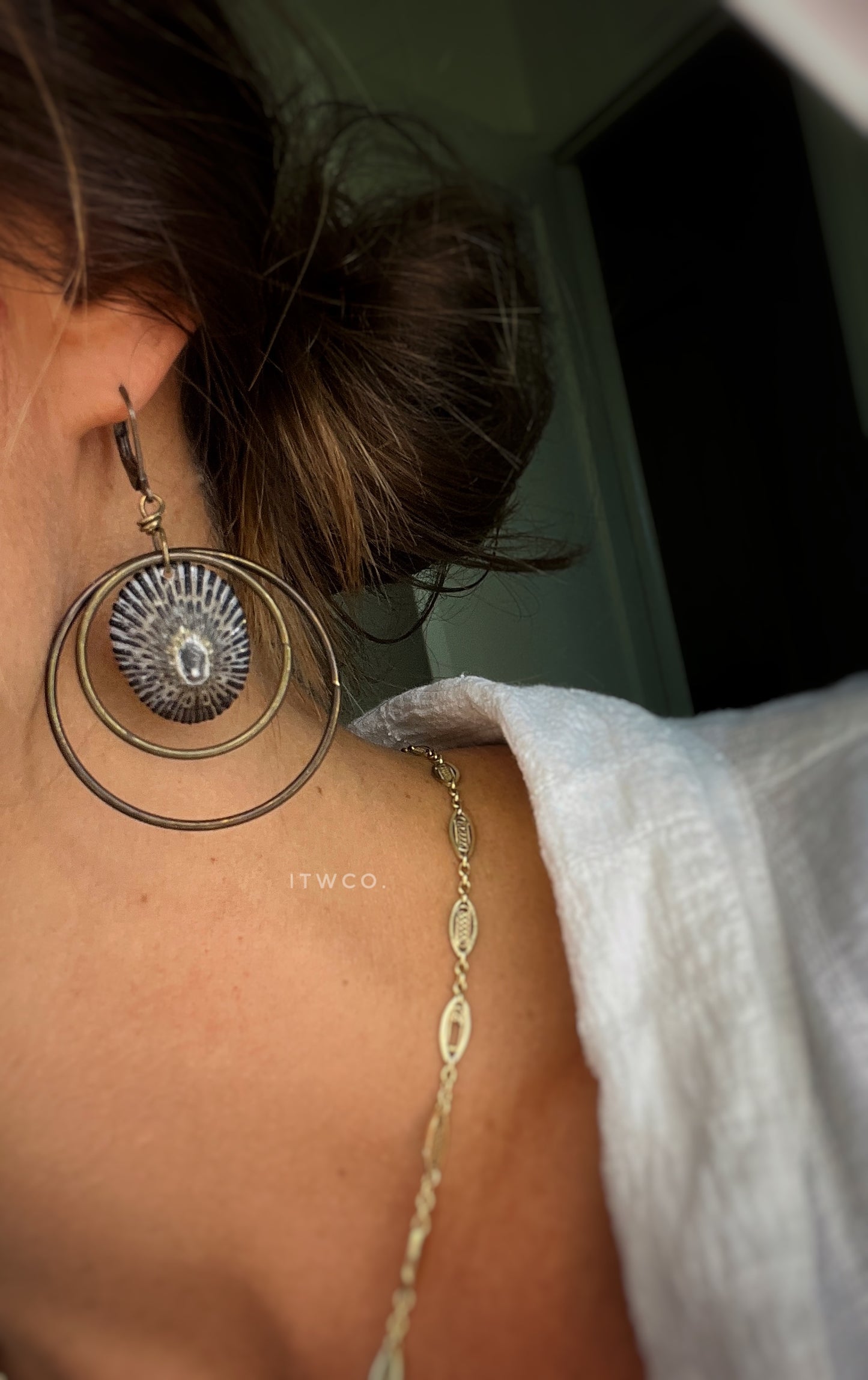 Opihi x brass hoops