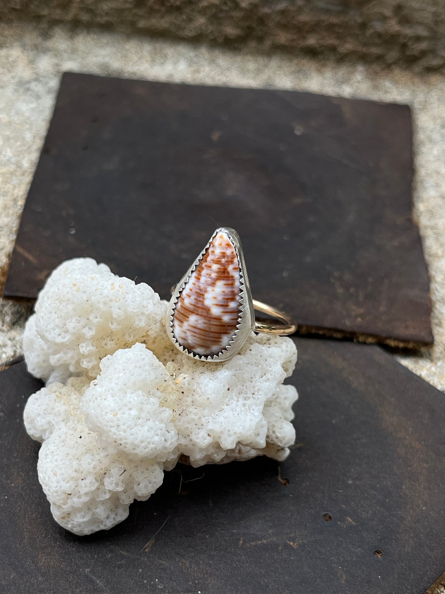 Hawaiian Mixed Metal Shell Ring