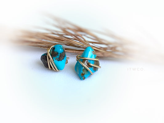 Natural Turquoise Stud Earrings